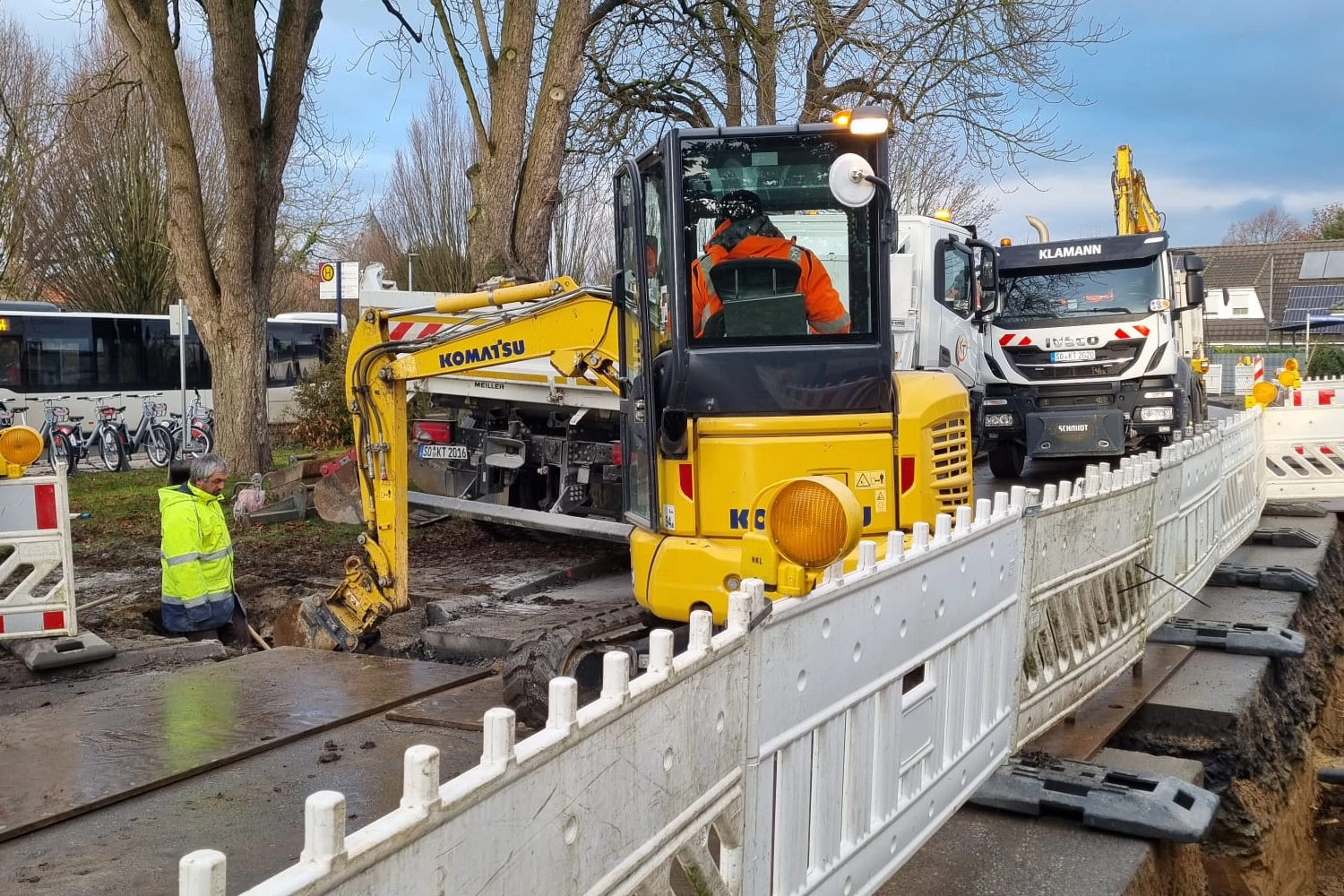 Baustelle zur Erweiterung eines Versorgungsnetzes